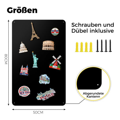 LYZZXI Magnettafel Schwarz 50x80 cm, Magnetwand für Fotos & Magnete