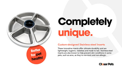 Closer Pets C500 5-Napf Futterautomat Digital-Timer – Weiss