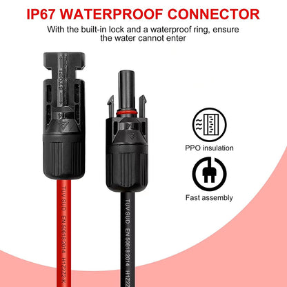 IJIAMY Solarkabel Verlängerung 6 mm² 10 m mit Solarstecker und Buchse