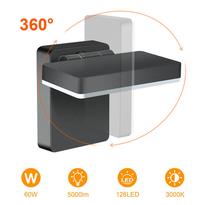 ledmo 60W LED Wandleuchte Aussen/Innen - Warmweiss 3000K