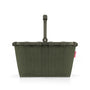 reisenthel carrybag cord dark matcha – Einkaufskorb, 22 l, mit Aluminiumrahmen und Reissverschluss-Innentasche
