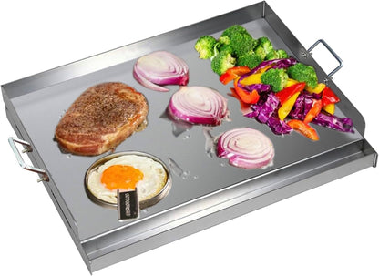 FINEUNAN Edelstahl Grillplatte BBQ Plancha - 40x30x8 cm