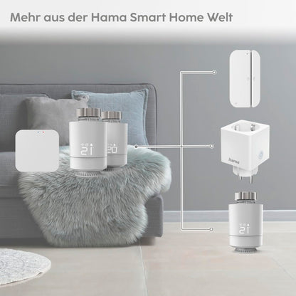 Hama Smartes Heizkörperthermostat Starter-Set 2 St. mit Hub, Weiss