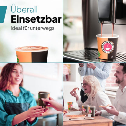 Commerline Einweg-Kaffeebecher To Go aus Pappe, 200 ml, 1000 Stück