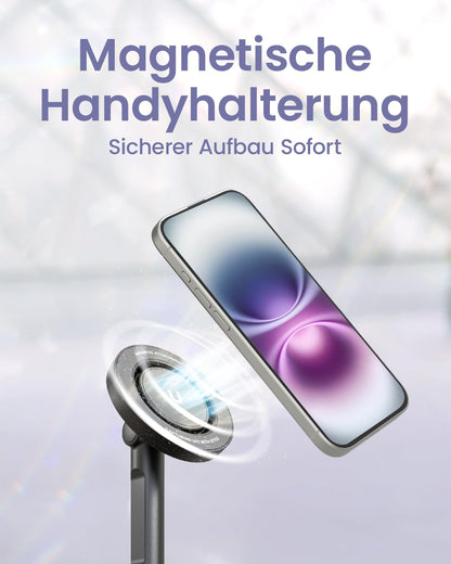KraftGeek Handy Stativ 226M, Selfie Stick MagSafe, 168 cm, Schwarz
