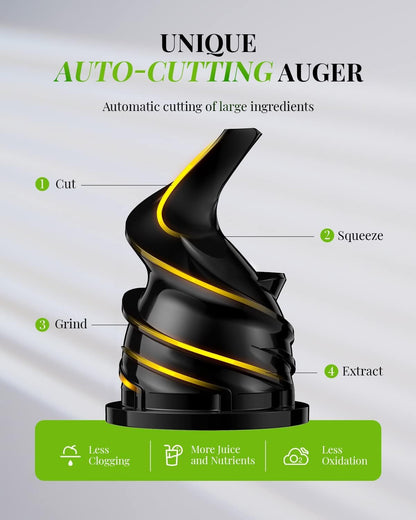 GDOR Kompakt Slow Juicer Entsafter - Leistungsstark, 600ml