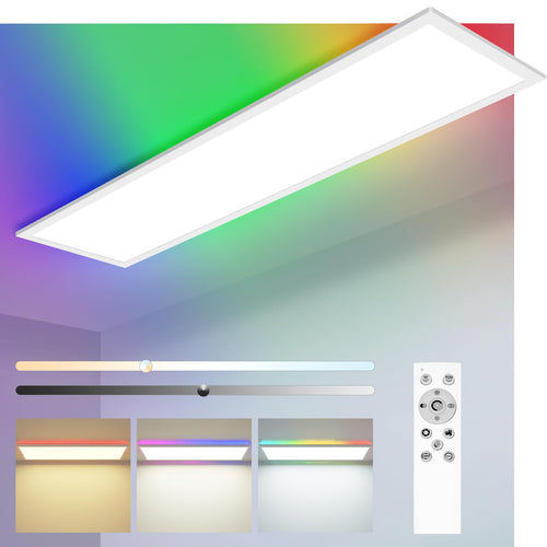 zemty RGB LED Panel Deckenleuchte 80x25 cm - Dimmbar