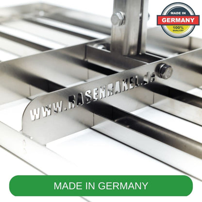 RISISANI Rasenrakel 80x30 cm aus V2A-Edelstahl, ohne Stiel