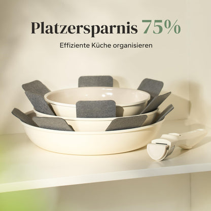 Redchef Pfannenset 6-teilig – keramik antihaft induktion beige