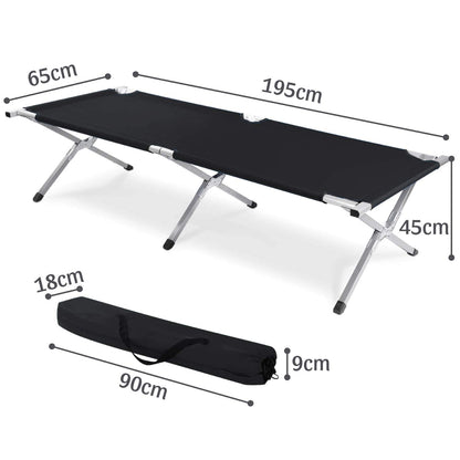 GOODS+GADGETS Faltbares Feldbett Aluminium, Campingbett Schwarz