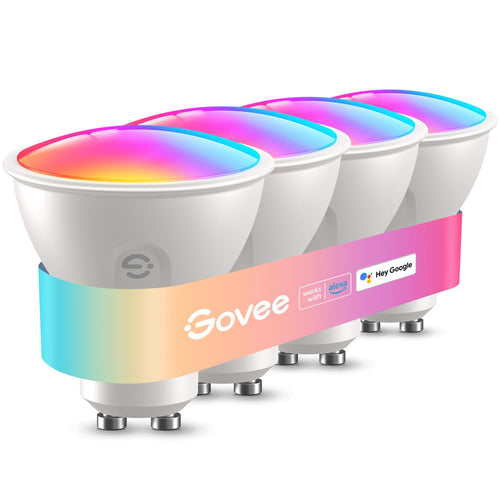 Govee Smart LED Glühbirne GU10 RGBWW, dimmbar, WLAN, 4er-Set – LED Spot in MR16 Reflektorform