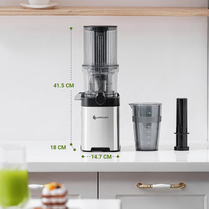 AMZCHEF Slow Juicer Entsafter mit 115MM Einfüllöffnung