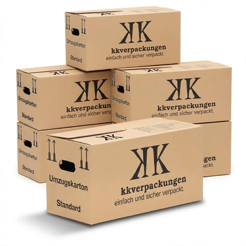 KK Verpackungen Umzugskartons 65 Liter, 30 Stück, stapelbar, Kartons aus Wellpappe mit Tragegriffen