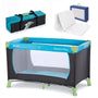 hauck Dream n Play Babyreisebett faltbar Matratze - Waterblue. Wasserblau, rechteckig, zum Schlafen und Spielen für Babys.