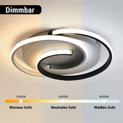 Moderne LED Deckenleuchte Dimmbar Rund – Schwarz-Weiss