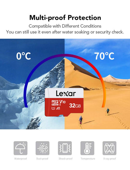 Lexar microSD Speicherkarte 32GB, 3er-Pack mit SD-Adapter, UHS-I U3