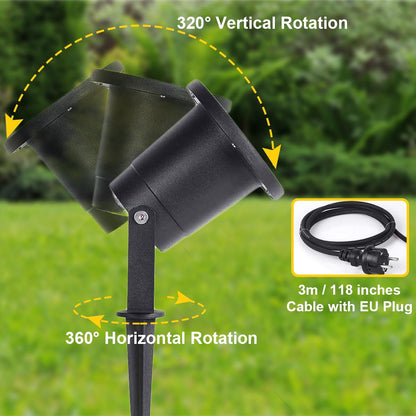 OMSEN Gartenstrahler Erdspiess – GU10 Warmweiss IP67 4er Set