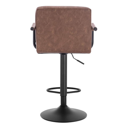 WOLTU Barhocker Barstuhl 2er Set – Dunkelbraun Kunstleder