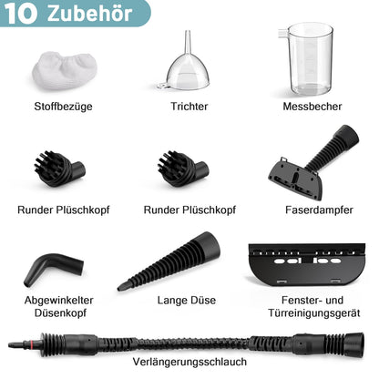 AKPIAN Handdampfreiniger EM-301, 1050 W mit 10-teiligem Zubehörset