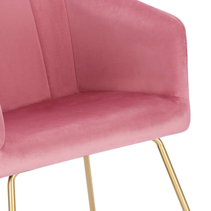 WOLTU Esszimmerstuhl BH271rs-1 – Rosa Samt, Gold Beine