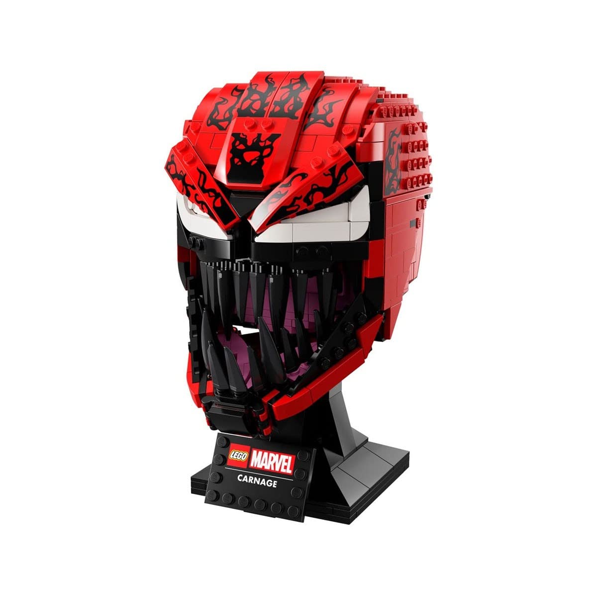 LEGO Marvel Carnage Figur (76199) – Bauset. Rote, baubare Büste von Carnage. Zum Ausstellen, ideal für Marvel- und LEGO-Enthusiasten.
