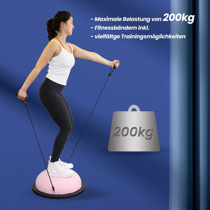 DH FitLife Balance Ball Gleichgewichtstrainer Gymnastikball 60cm - Rosa