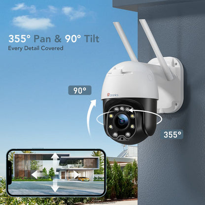 Ctronics PTZ Dome WLAN Kamera Aussen - 5X Optischer Zoom