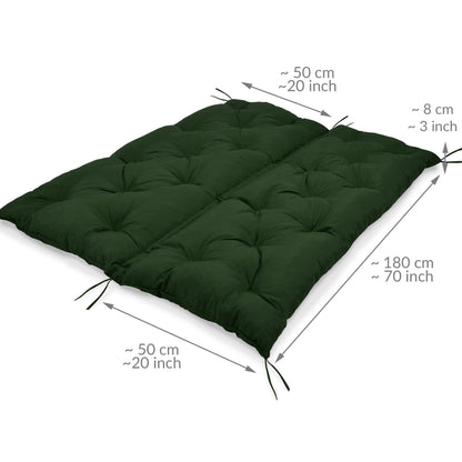 Beautissu Flair BR Outdoor Polsterauflage - 180x50x50 cm Dunkelgrün