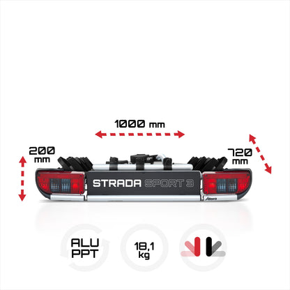 Atera Strada Sport 3 Kupplungsträger für 3 Fahrräder - silber