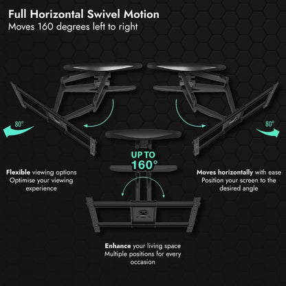 Invision TV Wandhalterung Schwenkbar Neigbar Ausfahrbar 37-75 Zoll - DXL-DE-IA