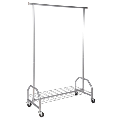 ONVAYA Schwerlast Kleiderständer mit Abdeckung - Silbergrau