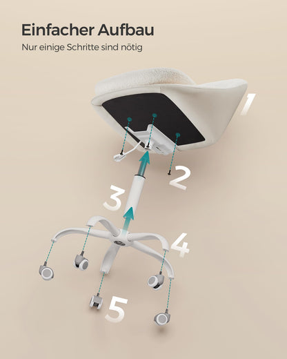 SONGMICS OBG020W01 Homeoffice Stuhl Sherpa – Cappuccinobeige