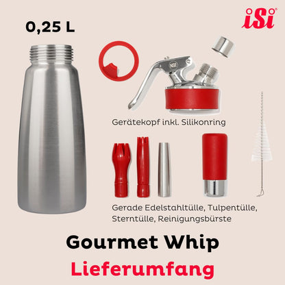 ISI Gourmet Whip Plus Sahnespender Edelstahl 0.25 L