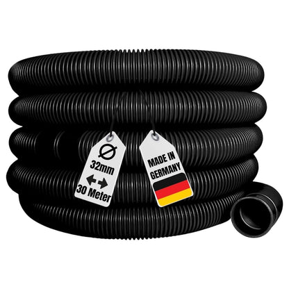 AquaOne Pool- & Solarschlauch 32mm 30 Meter - Schwarz. Gerippter Schlauch zum Wassertransport in Pool- & Solarsystemen.