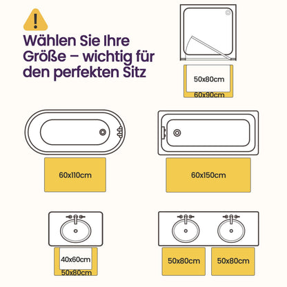 DEXI Badematte rutschfest, Mikrofaser Badteppich, grau, 60 x 110 cm