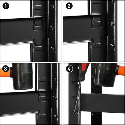 Yaheetech Schwerlastregal Metall 180x120x60 cm, 5 Böden, Schwarz