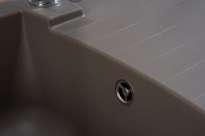 Respekta Boston Mineralitespüle – Betongrau 1 Becken 86x50 cm