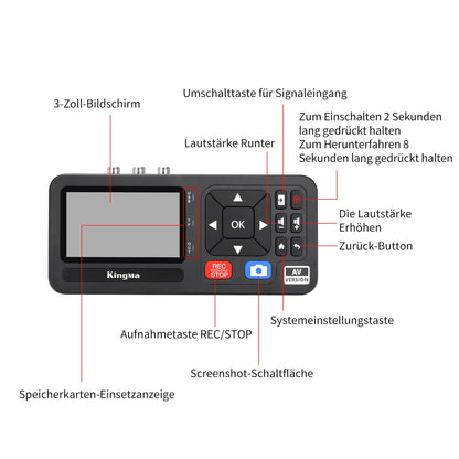 King Ma 3 Zoll Video Grabber Digitalisierer - 1080P VHS
