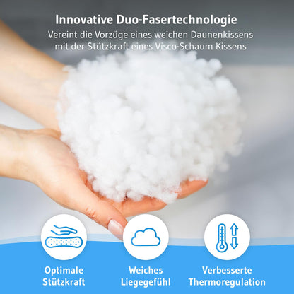 inSPIRO Kopfkissen 80x80 Premium – Ergonomisches Nackenstützkissen