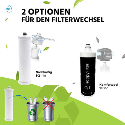 HappyFilter Kalk Wasserfilter 2 Untertischfilter – Quick Change