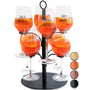 SpritzUpYourLife Getränke-Tower Aperol-Ständer für 8 Gläser, schwarz, baumförmiger Gläserhalter aus massivem Eisen