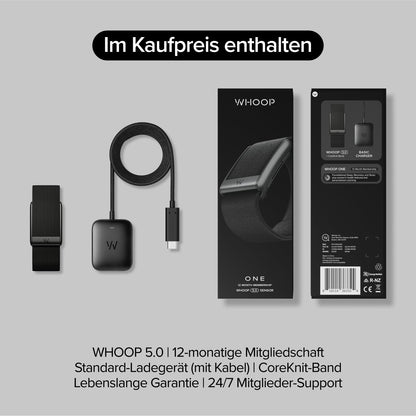 WHOOP One 5.0 Fitness-Tracker mit 12-monatiger Mitgliedschaft
