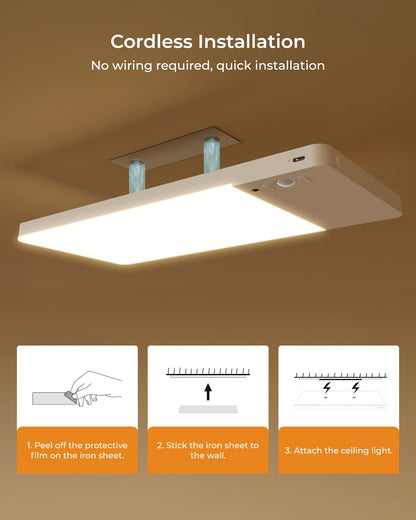 FULEN CL06 LED Deckenleuchte mit Bewegungsmelder und Akku, 2er-Pack