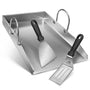 Edelstahl Grillplatte Plancha Set – 40x30 cm mit 2 Spachteln