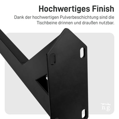 Natural Goods Berlin Y Legs Tischbeine 4er Set - Schwarz 72 cm