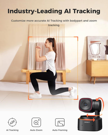 OBSBOT Tiny 2 Lite - 4K PTZ KI Tracking Streaming Webcam