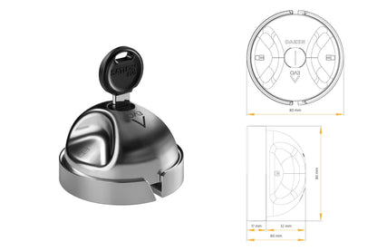 DAKEN Saturn Evo Diebstahlschlösser – Doppel-Set Edelstahl