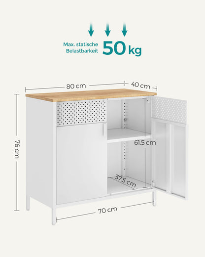 SONGMICS Metallschrank LSC102W57, Aufbewahrungsschrank mit Doppeltür