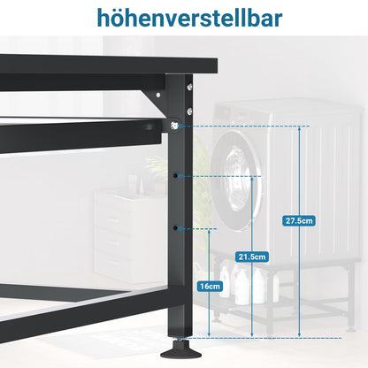 Fiqops Untergestell für Waschmaschine höhenverstellbar 41cm - Schwarz