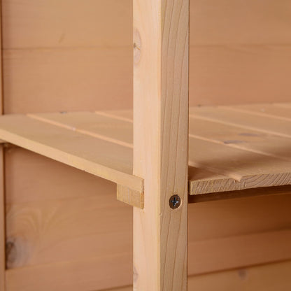 Outsunny Gartenschrank Holz Geräteschuppen 75x56x115cm Natur